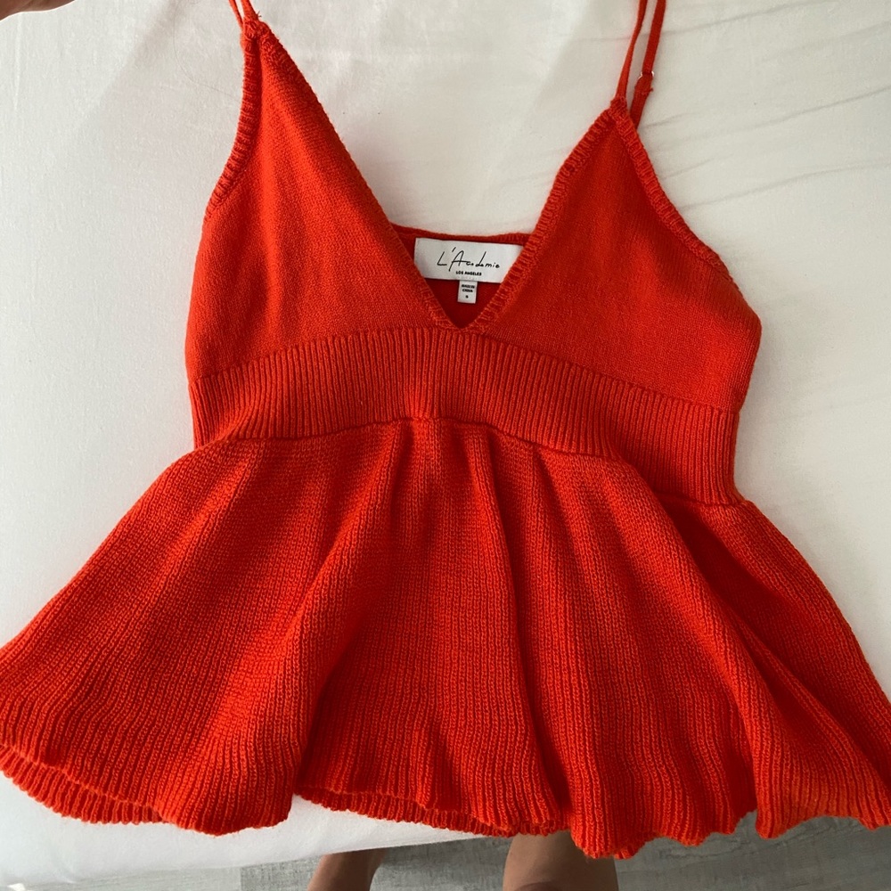 Red knit L’Academie tank - never worn, size small